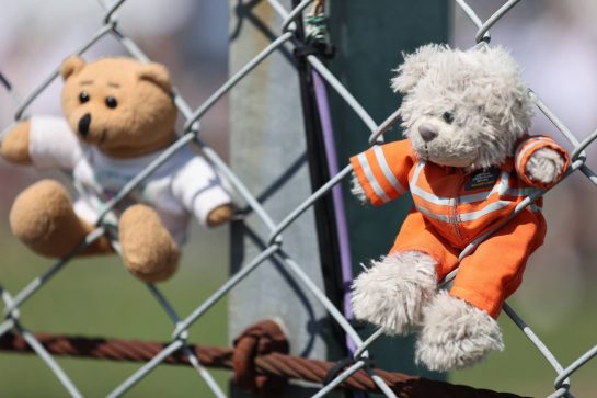 Marshall teddy bear.
18.07.2021. Formula 1 World Championship, Rd 10, British Grand Prix, Silverstone, England, Race Day.
- www.xpbimages.com, EMail: requests@xpbimages.com © Copyright: Batchelor / XPB Images