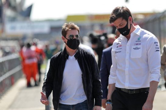 (L to R): Tom Cruise (USA) Actor, with Toto Wolff (GER) Mercedes AMG F1 Shareholder and Executive Director.
18.07.2021. Formula 1 World Championship, Rd 10, British Grand Prix, Silverstone, England, Race Day.
- www.xpbimages.com, EMail: requests@xpbimages.com © Copyright: Staley / XPB Images