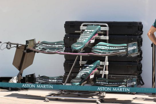 Aston Martin F1 Team AMR21 front wings.
29.07.2021. Formula 1 World Championship, Rd 11, Hungarian Grand Prix, Budapest, Hungary, Preparation Day.
- www.xpbimages.com, EMail: requests@xpbimages.com © Copyright: Batchelor / XPB Images