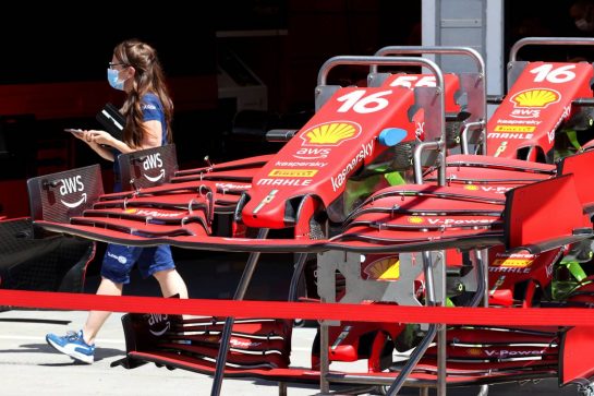 Ferrari SF-21 front wings.
29.07.2021. Formula 1 World Championship, Rd 11, Hungarian Grand Prix, Budapest, Hungary, Preparation Day.
- www.xpbimages.com, EMail: requests@xpbimages.com © Copyright: Batchelor / XPB Images
