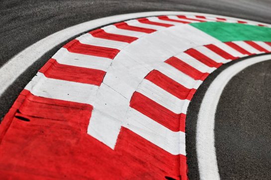 Circuit atmosphere - kerb detail.
29.07.2021. Formula 1 World Championship, Rd 11, Hungarian Grand Prix, Budapest, Hungary, Preparation Day.
- www.xpbimages.com, EMail: requests@xpbimages.com © Copyright: Moy / XPB Images