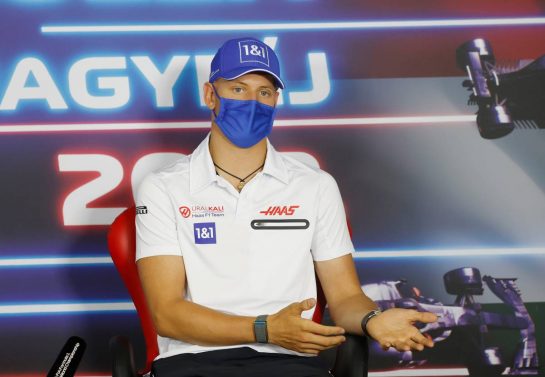 Mick Schumacher (GER) Haas F1 Team in the FIA Press Conference.
29.07.2021. Formula 1 World Championship, Rd 11, Hungarian Grand Prix, Budapest, Hungary, Preparation Day.
- www.xpbimages.com, EMail: requests@xpbimages.com © Copyright: FIA Pool Image for Editorial Use Only