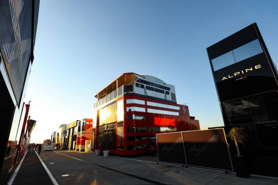 Paddock atmosphere - Ferrari motorhome.
30.07.2021. Formula 1 World Championship, Rd 11, Hungarian Grand Prix, Budapest, Hungary, Practice Day.
- www.xpbimages.com, EMail: requests@xpbimages.com © Copyright: Charniaux / XPB Images