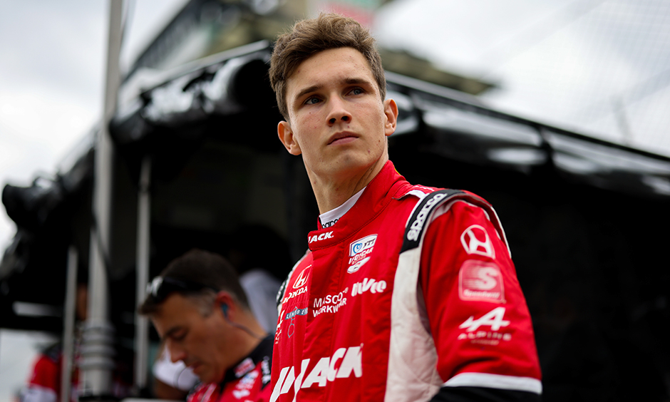 Christian Lundgaard competing for Rahal Letterman Lanigan Racing at Indianapolis Motor Speedway - Friday August 13 2021.