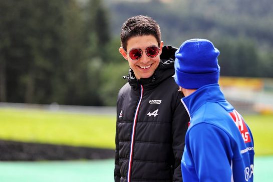 Esteban Ocon (FRA) Alpine F1 Team walks the circuit with Mick Schumacher (GER) Haas F1 Team.
26.08.2021. Formula 1 World Championship, Rd 12, Belgian Grand Prix, Spa Francorchamps, Belgium, Preparation Day.
- www.xpbimages.com, EMail: requests@xpbimages.com © Copyright: Moy / XPB Images