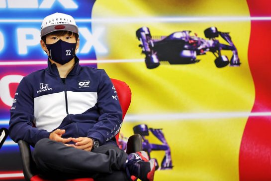 Yuki Tsunoda (JPN) AlphaTauri in the FIA Press Conference.
26.08.2021. Formula 1 World Championship, Rd 12, Belgian Grand Prix, Spa Francorchamps, Belgium, Preparation Day.
- www.xpbimages.com, EMail: requests@xpbimages.com © Copyright: Charniaux / XPB Images