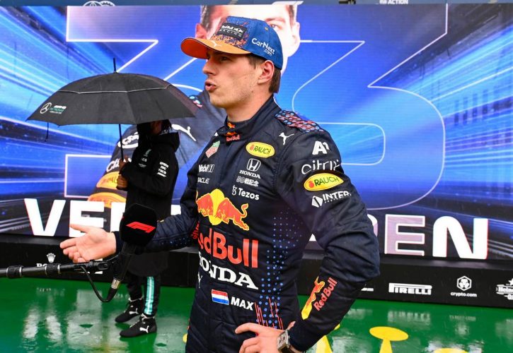 Max Verstappen (NLD) Red Bull Racing in qualifying parc ferme. 28.08.2021. Formula 1 World Championship, Rd 12, Belgian Grand Prix, Spa