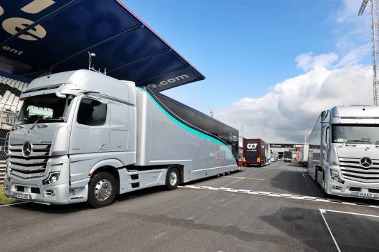 Circuit atmosphere - Mercedes AMG F1 trucks.
01.09.2021. Formula 1 World Championship, Rd 13, Dutch Grand Prix, Zandvoort, Netherlands, Preparation Day.
- www.xpbimages.com, EMail: requests@xpbimages.com © Copyright: Moy / XPB Images