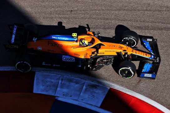 Lando Norris (GBR) McLaren MCL35M.
24.09.2021. Formula 1 World Championship, Rd 15, Russian Grand Prix, Sochi Autodrom, Sochi, Russia, Practice Day.
- www.xpbimages.com, EMail: requests@xpbimages.com © Copyright: Batchelor / XPB Images