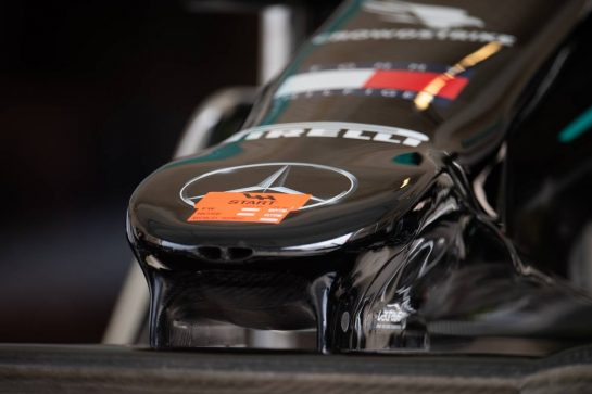 Mercedes AMG F1 W12 nosecone.
21.10.2021. Formula 1 World Championship, Rd 17, United States Grand Prix, Austin, Texas, USA, Preparation Day.
- www.xpbimages.com, EMail: requests@xpbimages.com © Copyright: Price / XPB Images