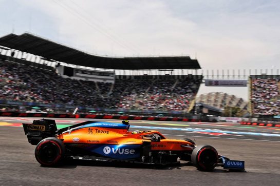 Lando Norris (GBR) McLaren MCL35M.
05.11.2021. Formula 1 World Championship, Rd 18, Mexican Grand Prix, Mexico City, Mexico, Practice Day.
- www.xpbimages.com, EMail: requests@xpbimages.com © Copyright: Batchelor / XPB Images