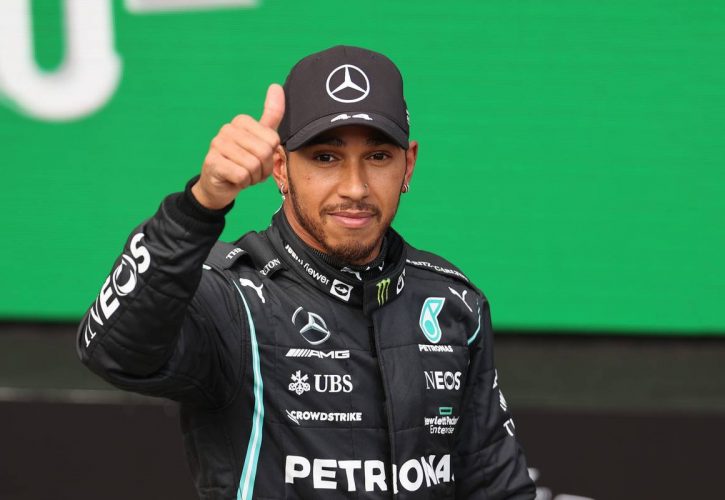 Lewis Hamilton (GBR) Mercedes AMG F1 W12 gets pole position for the sprint. 12.11.2021. Formula 1 World Championship, Rd 19, Brazilian Grand Prix, Sao Paulo, Brazil