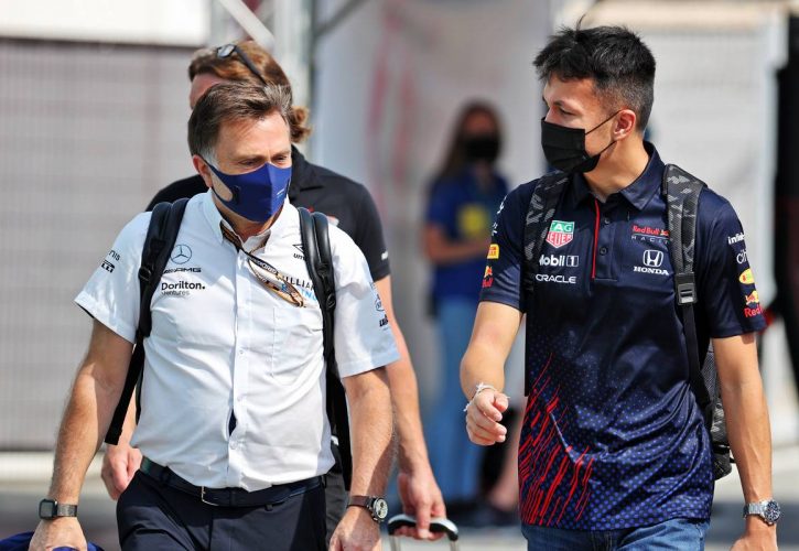 Jost Capito (GER) Williams Racing Chief Executive Officer with Alexander Albon (THA) Red Bull Racing Reserve and Development Driver. 19.11.2021 Formula 1 World Championship, Rd 20, Qatar