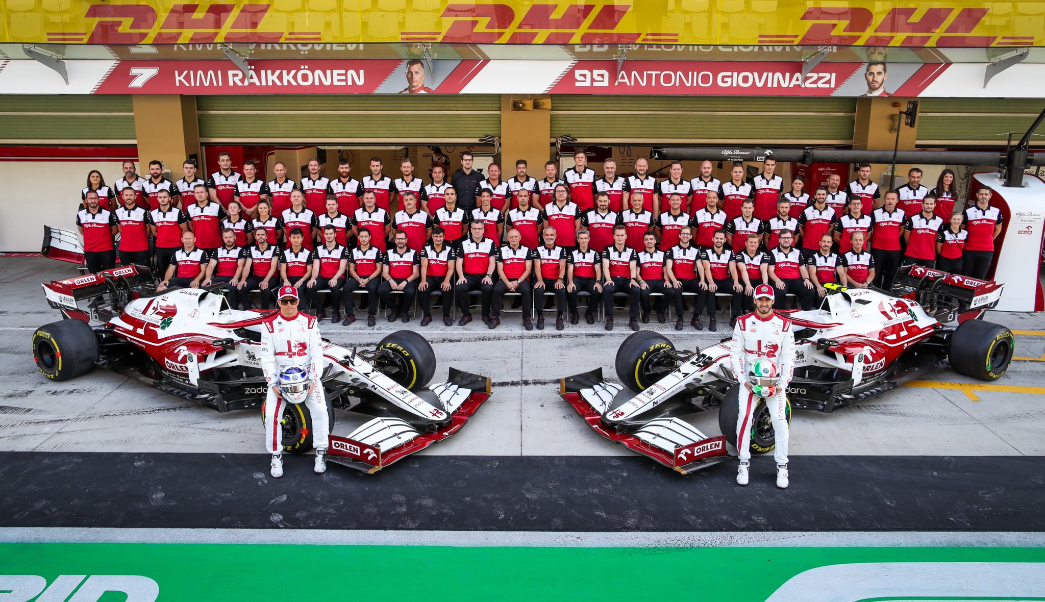 Alfa Romeo team line-up - 2021 end of season at Abu Dhabi.