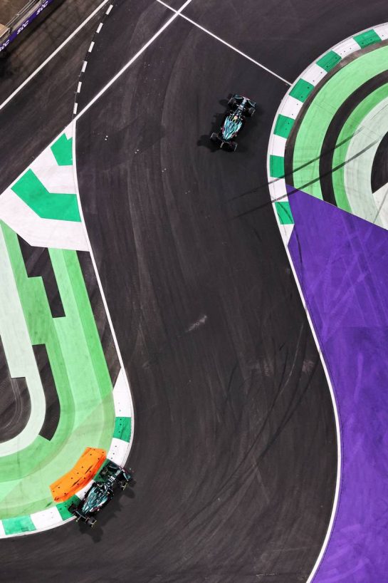 Sebastian Vettel (GER) Aston Martin F1 Team AMR21 leads team mate Lance Stroll (CDN) Aston Martin F1 Team AMR21.
05.12.2021. Formula 1 World Championship, Rd 21, Saudi Arabian Grand Prix, Jeddah, Saudi Arabia, Race Day.
- www.xpbimages.com, EMail: requests@xpbimages.com © Copyright: Moy / XPB Images