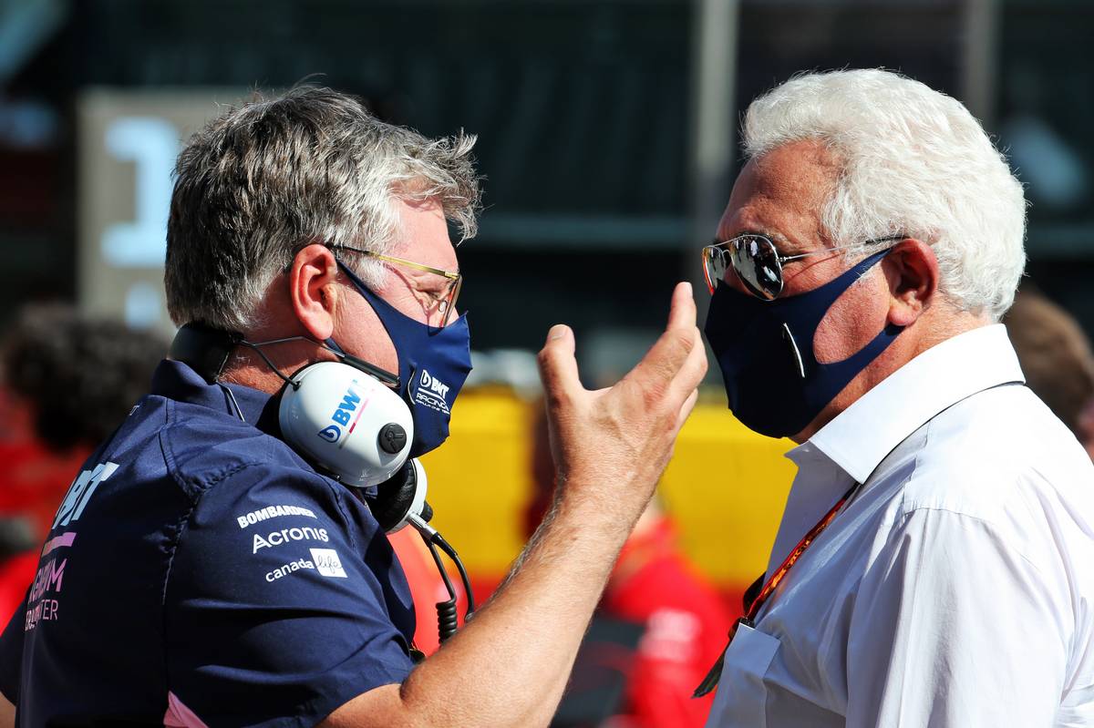 Otmar Szafnauer (USA) Racing Point F1 Team Principal and CEO with Lawrence Stroll (CDN) Racing Point F1 Team Investor. 13.09.2020. Formula 1 World Championship, Rd 9, Tuscan Grand Prix, Mugello, Italy