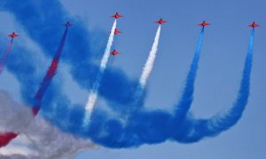 Red Arrows escape new F1 ban on 'military' flyovers