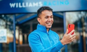 Albon meets his side of the Williams garage at Grove