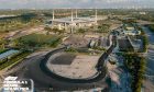 Aerial shot of the site of the 2022 Miami Grand Prix under construction - January 2022.