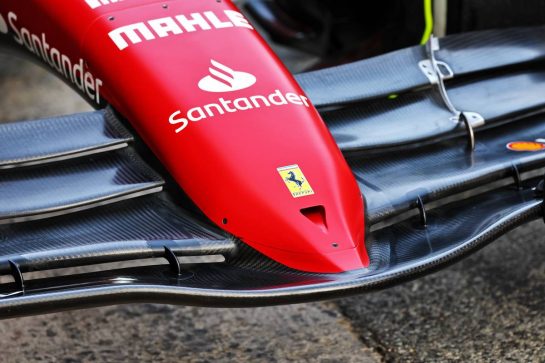 Ferrari F1-75 nosecone detail.
23.02.2022. Formula One Testing, Day One, Barcelona, Spain. Wednesday.
- www.xpbimages.com, EMail: requests@xpbimages.com © Copyright: Batchelor / XPB Images