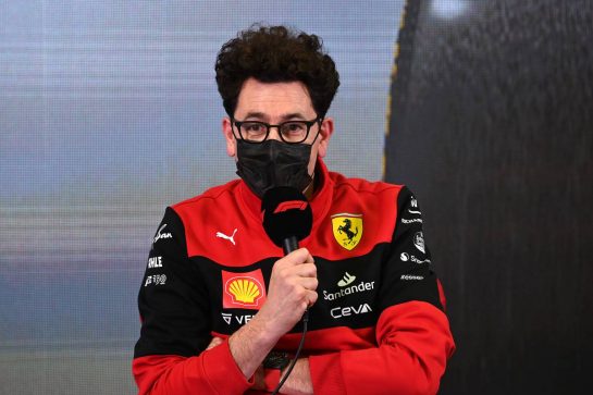 Mattia Binotto (ITA) Ferrari Team Principal in the FIA Press Conference.
24.02.2022. Formula One Testing, Day Two, Barcelona, Spain. Thursday.
- www.xpbimages.com, EMail: requests@xpbimages.com © Copyright: FIA Pool Image for Editorial Use Only