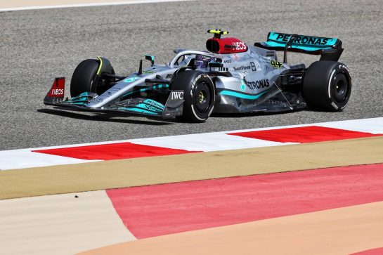 Lewis Hamilton (GBR) Mercedes AMG F1 W13.
10.03.2022. Formula 1 Testing, Sakhir, Bahrain, Day One.
- www.xpbimages.com, EMail: requests@xpbimages.com © Copyright: Moy / XPB Images
