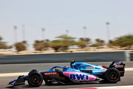 Esteban Ocon (FRA) Alpine F1 Team A522.
10.03.2022. Formula 1 Testing, Sakhir, Bahrain, Day One.
- www.xpbimages.com, EMail: requests@xpbimages.com © Copyright: Batchelor / XPB Images