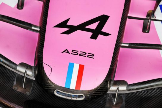 Alpine F1 Team A522 nosecone.
11.03.2022. Formula 1 Testing, Sakhir, Bahrain, Day Two.
- www.xpbimages.com, EMail: requests@xpbimages.com © Copyright: Moy / XPB Images