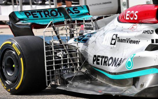 George Russell (GBR) Mercedes AMG F1 W13 running sensor equipment.
11.03.2022. Formula 1 Testing, Sakhir, Bahrain, Day Two.
- www.xpbimages.com, EMail: requests@xpbimages.com © Copyright: Batchelor / XPB Images