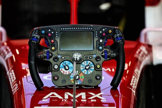 Alfa Romeo F1 Team C42 steering wheel.
25.03.2022 Formula 1 World Championship, Rd 2, Saudi Arabian Grand Prix, Jeddah, Saudi Arabia, Practice Day.
- www.xpbimages.com, EMail: requests@xpbimages.com © Copyright: Batchelor / XPB Images