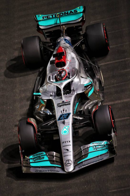 George Russell (GBR) Mercedes AMG F1 W13.
26.03.2022. Formula 1 World Championship, Rd 2, Saudi Arabian Grand Prix, Jeddah, Saudi Arabia, Qualifying Day.
 - www.xpbimages.com, EMail: requests@xpbimages.com © Copyright: Coates / XPB Images