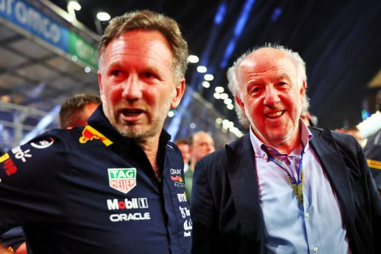 (L to R): Christian Horner (GBR) Red Bull Racing Team Principal and David Richards (GBR) CEO Prodrive on the grid.
27.03.2022. Formula 1 World Championship, Rd 2, Saudi Arabian Grand Prix, Jeddah, Saudi Arabia, Race Day.
- www.xpbimages.com, EMail: requests@xpbimages.com © Copyright: Batchelor / XPB Images