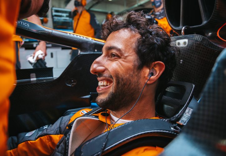 Daniel Ricciardo in the cockpit of his MCL36 at Imola - Sprint Race day, April 23 2022