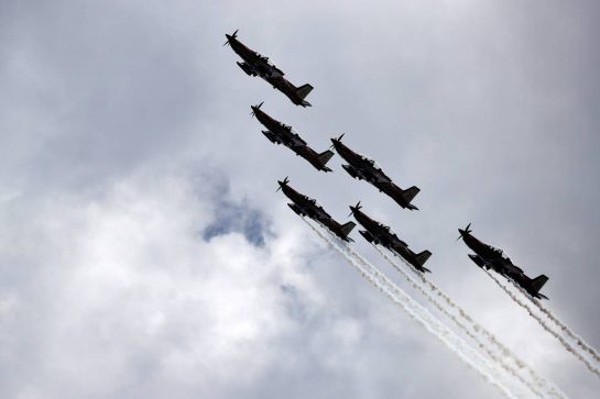 Circuit atmosphere - air display.
07.04.2022. Formula 1 World Championship, Rd 3, Australian Grand Prix, Albert Park, Melbourne, Australia, Preparation Day.
- www.xpbimages.com, EMail: requests@xpbimages.com © Copyright: Coates / XPB Images