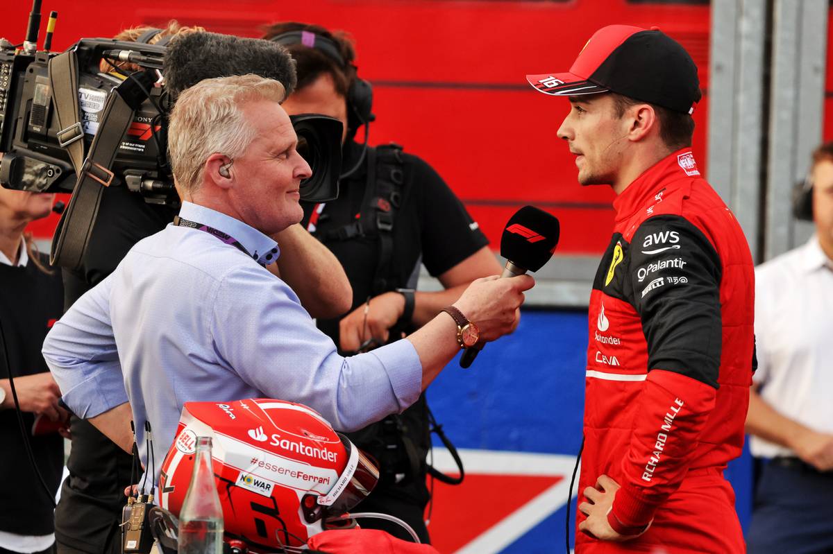 Johnny Herbert (GBR) Sky Sports F1 Presenter with pole sitter Charles Leclerc (MON) Ferrari in qualifying parc ferme. 09.04.2022. Formula 1 World Championship, Rd 3, Australian Grand Prix, Albert Park, Melbourne