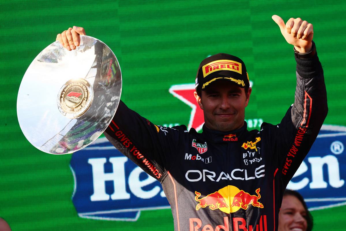 2nd place Sergio Perez (MEX) Red Bull Racing. 10.04.2022. Formula 1 World Championship, Rd 3, Australian Grand Prix, Albert Park, Melbourne