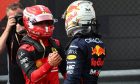 Charles Leclerc (MON) Ferrari F1-75 and Max Verstappen (NLD) Red Bull Racing. 23.04.2022. Formula 1 World Championship, Rd 4, Emilia Romagna Grand Prix, Imola, Italy, Sprint