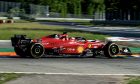 An image of the F1-75 during a filming day at Monza on May 13, 2022, shared by Ferrari.