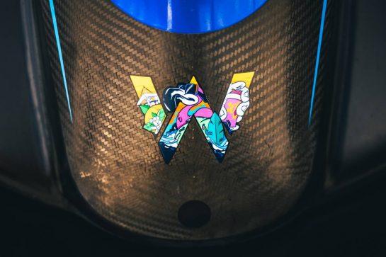 Williams Racing FW44 nosecone and logo.
05.05.2022. Formula 1 World Championship, Rd 5, Miami Grand Prix, Miami, Florida, USA, Preparation Day.
- www.xpbimages.com, EMail: requests@xpbimages.com © Copyright: Bearne / XPB Images