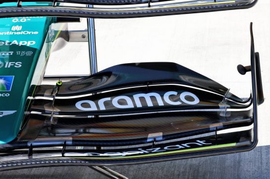 Aston Martin F1 Team AMR22 front wing.
05.05.2022. Formula 1 World Championship, Rd 5, Miami Grand Prix, Miami, Florida, USA, Preparation Day.
- www.xpbimages.com, EMail: requests@xpbimages.com © Copyright: Batchelor / XPB Images