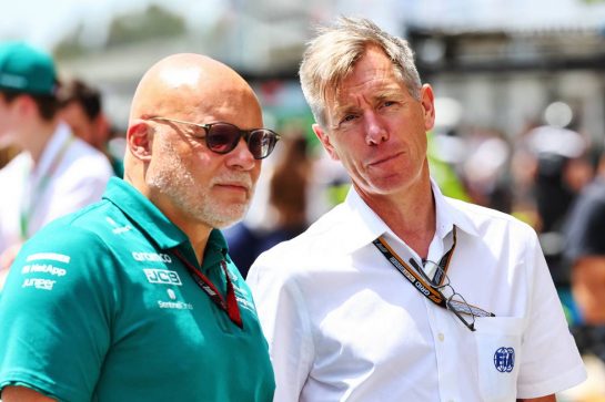 (L to R): Matt Bishop (GBR) Aston Martin F1 Team Chief Communications Officer with David Domingo (ESP) FIA Steward.
20.05.2022 Formula 1 World Championship, Rd 6, Spanish Grand Prix, Barcelona, Spain, Practice Day.
- www.xpbimages.com, EMail: requests@xpbimages.com © Copyright: Batchelor / XPB Images