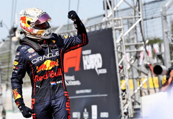 Race winner Max Verstappen (NLD) Red Bull Racing celebrates in parc ferme. 22.05.2022. Formula 1 World Championship, Rd 6, Spanish Grand Prix, Barcelona, Spain, Race