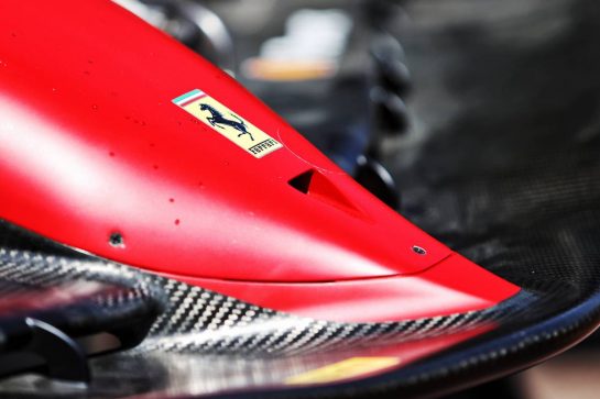 Ferrari F1-75 nosecone.
26.05.2022. Formula 1 World Championship, Rd 7, Monaco Grand Prix, Monte Carlo, Monaco, Practice Day.
- www.xpbimages.com, EMail: requests@xpbimages.com © Copyright: Moy / XPB Images