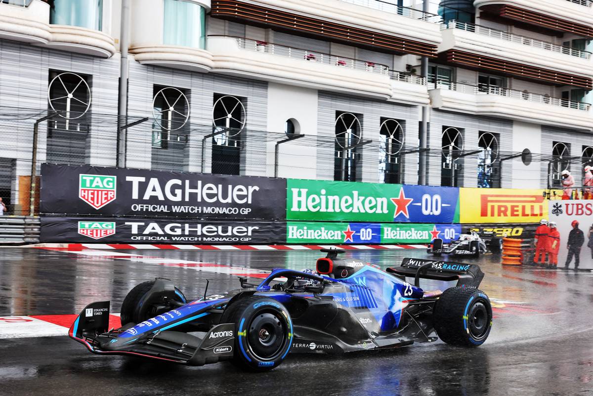 Alexander Albon (THA) Williams Racing FW44 on a formation lap. 29.05.2022. Formula 1 World Championship, Rd 7, Monaco Grand Prix, Monte Carlo, Monaco, Race