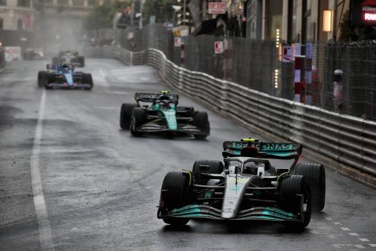 Lewis Hamilton (GBR) Mercedes AMG F1 W13 on a formation lap.
29.05.2022. Formula 1 World Championship, Rd 7, Monaco Grand Prix, Monte Carlo, Monaco, Race Day.
 - www.xpbimages.com, EMail: requests@xpbimages.com © Copyright: Coates / XPB Images