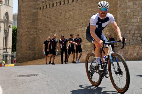 Valtteri Bottas (FIN) Alfa Romeo F1 Team rides the circuit.
09.06.2022. Formula 1 World Championship, Rd 8, Azerbaijan Grand Prix, Baku Street Circuit, Azerbaijan, Preparation Day.
- www.xpbimages.com, EMail: requests@xpbimages.com © Copyright: Bearne / XPB Images