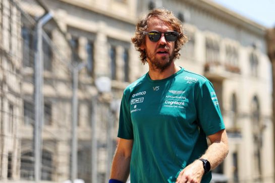 Sebastian Vettel (GER) Aston Martin F1 Team walks the circuit.
09.06.2022. Formula 1 World Championship, Rd 8, Azerbaijan Grand Prix, Baku Street Circuit, Azerbaijan, Preparation Day.
- www.xpbimages.com, EMail: requests@xpbimages.com © Copyright: Bearne / XPB Images