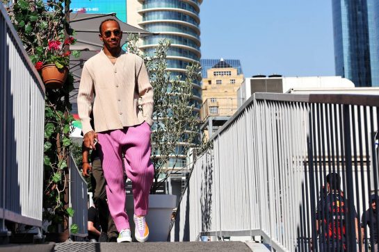 Lewis Hamilton (GBR) Mercedes AMG F1.
09.06.2022. Formula 1 World Championship, Rd 8, Azerbaijan Grand Prix, Baku Street Circuit, Azerbaijan, Preparation Day.
- www.xpbimages.com, EMail: requests@xpbimages.com © Copyright: Bearne / XPB Images