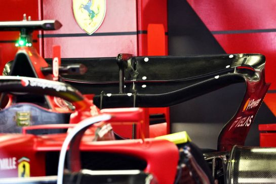 Ferrari F1-75 rear wing.
09.06.2022. Formula 1 World Championship, Rd 8, Azerbaijan Grand Prix, Baku Street Circuit, Azerbaijan, Preparation Day.
- www.xpbimages.com, EMail: requests@xpbimages.com © Copyright: Batchelor / XPB Images