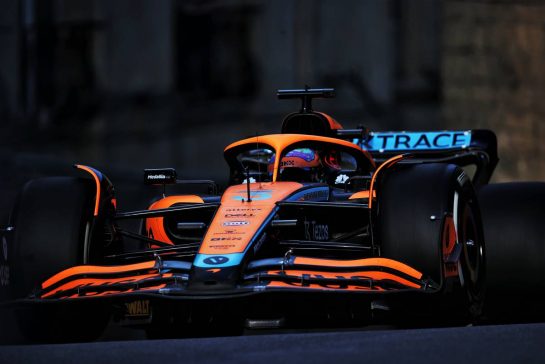 Daniel Ricciardo (AUS) McLaren MCL36.
10.06.2022. Formula 1 World Championship, Rd 8, Azerbaijan Grand Prix, Baku Street Circuit, Azerbaijan, Practice Day.
 - www.xpbimages.com, EMail: requests@xpbimages.com © Copyright: Coates / XPB Images